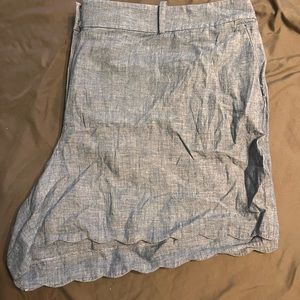 Chambray scalloped shorts